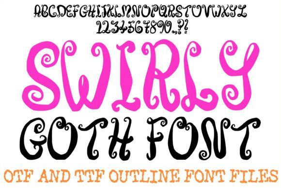 Swirly Goth Font: Gothic Charm for Handmade Labels & Printables